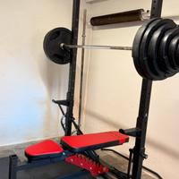 Home gym completa rack + panca + bilanceri + pesi