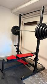 Home gym completa rack + panca + bilanceri + pesi