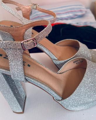 Sandalo gioello Glitterato Argento