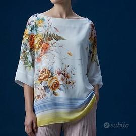 Blusa / Tunica Fluida a Fantasia Floreale e A Righ