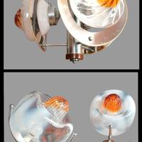 Lampadario e coppia di lampade - Modernariato 