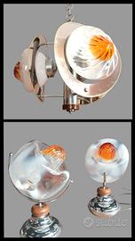 Lampadario e coppia di lampade - Modernariato 