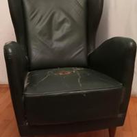 Coppia poltroncine vintage in pelle