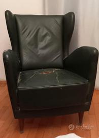 Coppia poltroncine vintage in pelle