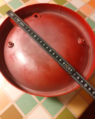 plafoniera ferro rosso e vetro