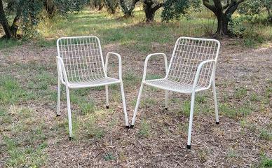 Coppia sedie metallo bianco Emu Rio vintage