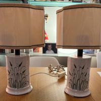 Coppia di abat-jour in ceramica decorata