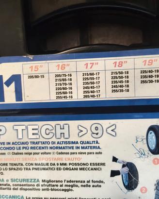 Catene da neve mai usate 11 mm misure da 15 a 19