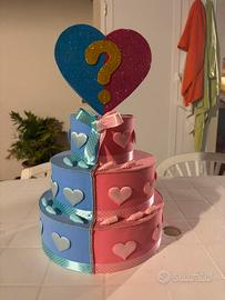 Torta scenografica artigianale Gender Reveal 