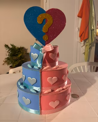 Torta scenografica artigianale Gender Reveal 
