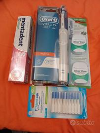 Spazzolino elettrico oral b vitality e accessori