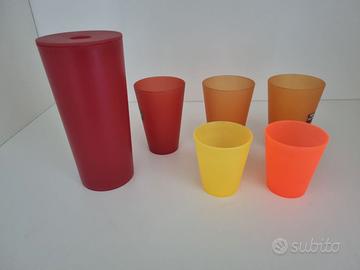 Set 5 bicchieri e brocca caraffa coordinata estate