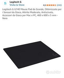 Tappetino Logitech g740 Gaming Morbido 🔥