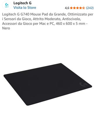 Tappetino Logitech g740 Gaming Morbido 🔥