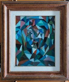 Dipinto olio di scuola cubista firmato Mandarelli.