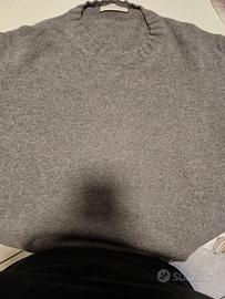 Maglione girocollo grigio ,uomo,100%lana,tg52