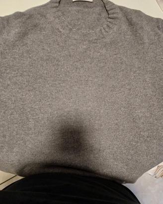 Maglione girocollo grigio ,uomo,100%lana,tg52