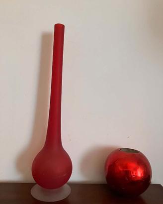 piccolo vaso in cristallo rosso satinato
