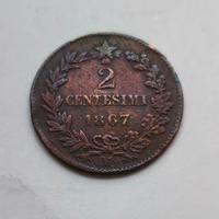 Moneta 2 Centesimi Italia 1867