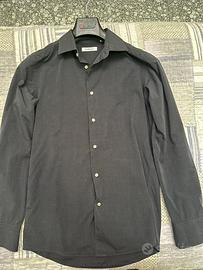 Camicia Nera Taglia M Slim, 100% Cotone, Conbipel