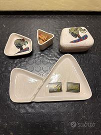 Set Fumo Ceramica Vintage Anni'50/'60 Dipinto Mano