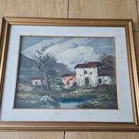 Quadro paesaggio case pittore Maietta