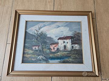 Quadro paesaggio case pittore Maietta