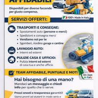 Pulizie , Spedizioni , Sgombri , Supporto Generale