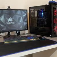 Pc fisso gaming+monitor+mouse e tastiera+joystick