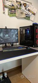 Pc fisso gaming+monitor+mouse e tastiera+joystick