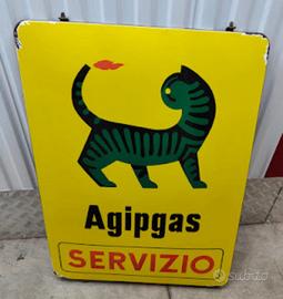 Insegna Tabella Smaltata Agipgas