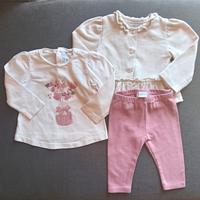 Mayoral neonata set 6 mesi rosa bianco felpa coton