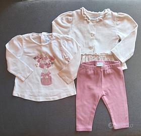 Mayoral neonata set 6 mesi rosa bianco felpa coton