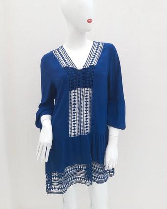 Copricostume ,vestito, blusa elegante lunga blu