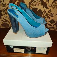 Scarpe con plateau e tacco jeans