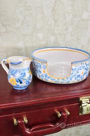 Set porta piatti e bottiglia Ceramica Caltagirone