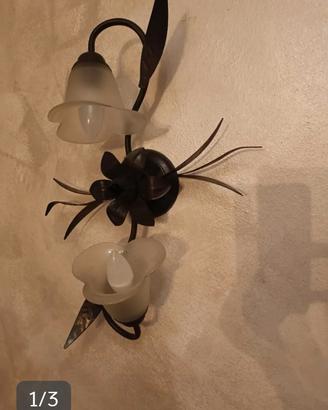 lampadari dà muro in ferro vetro 