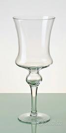 Elegante Calice Portacandela / Vaso in Vetro Trasp