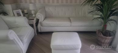Divano Natuzzi pelle + poltrona e pouf