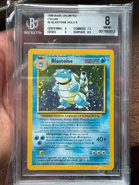 Blastoise set base unlimited BGS 8 strong SWIRL🌀
