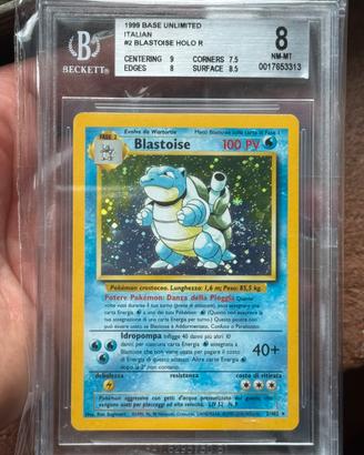 Blastoise set base unlimited BGS 8 strong SWIRL🌀