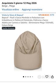 Pouf a Sacco Morbido in Poliestere