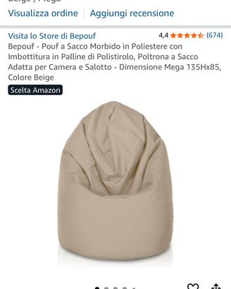Pouf a Sacco Morbido in Poliestere