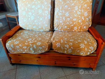 Divano due posti e poltrona stile rustico 