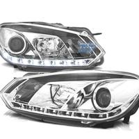 FARI VOLKSWAGEN VW GOLF 6 08-12 DRL FONDO CROMATO