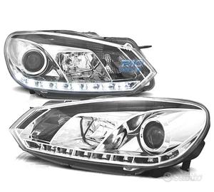 FARI VOLKSWAGEN VW GOLF 6 08-12 DRL FONDO CROMATO