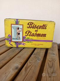 Scatola di latta biscotti Plasmon vintage 