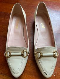 Scarpa Mortarotti cerimonia cuoio bianche Tg.39