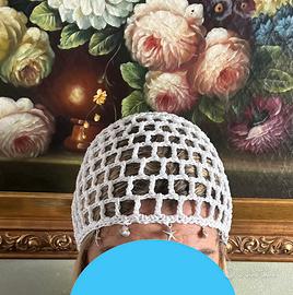 Cappello estivo crochet bianco