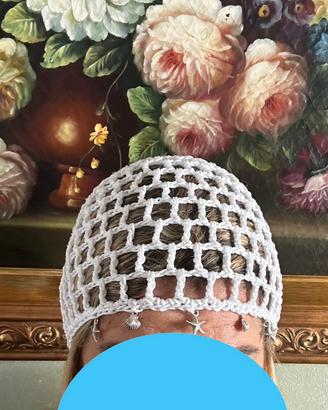 Cappello estivo crochet bianco